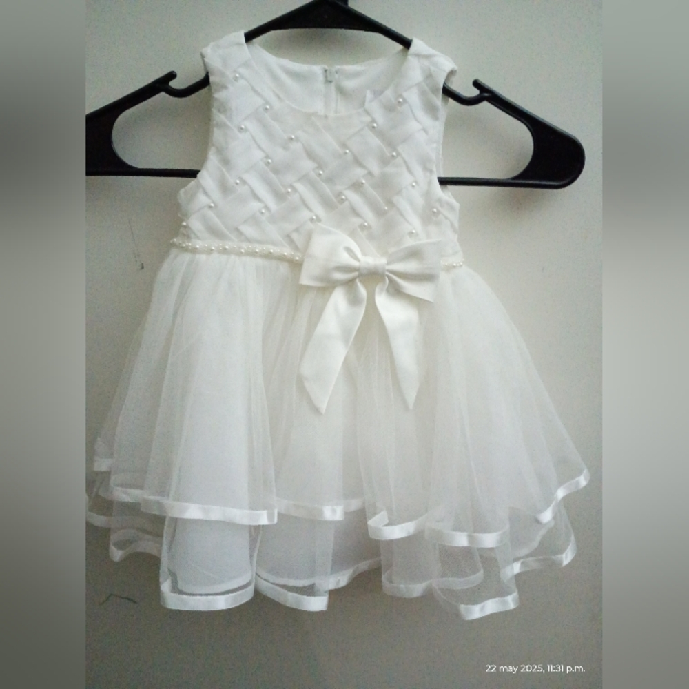 Rare Editions White Sleeveless Ruffled Tiered Sundress
